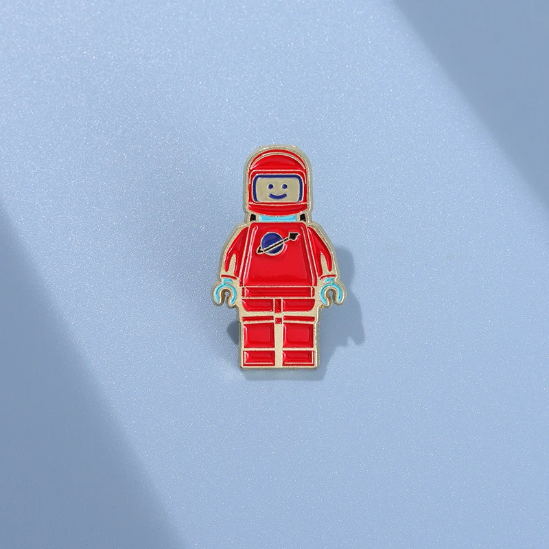Custom designed astronaut brooch mini funny space explorer cartoon metal enamel pins lapel badges for spaceman fans