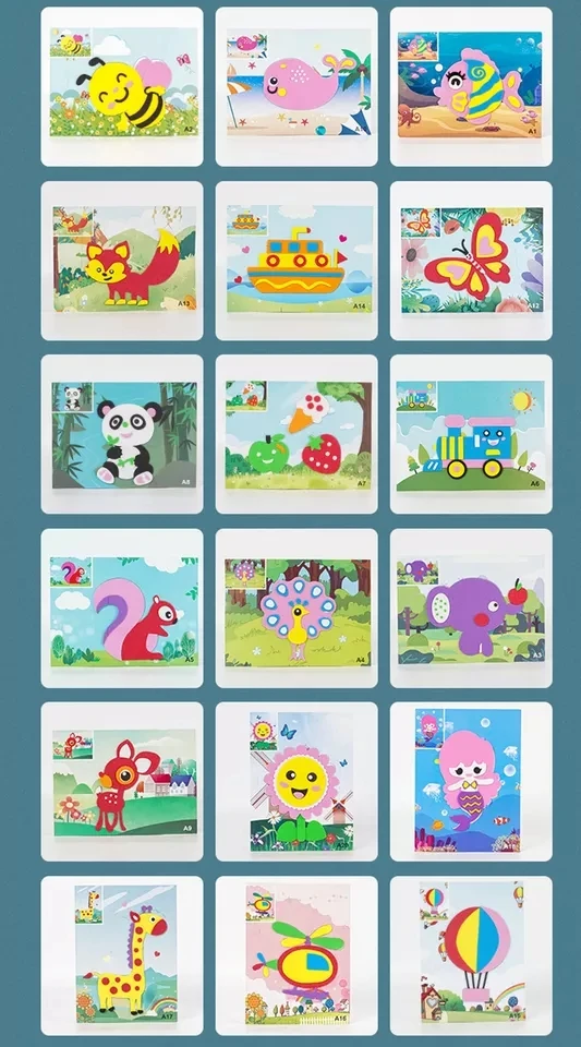 Creative Children Puzzle Toys 3D DIY Foam Stickers Art EVA Sticky Toy