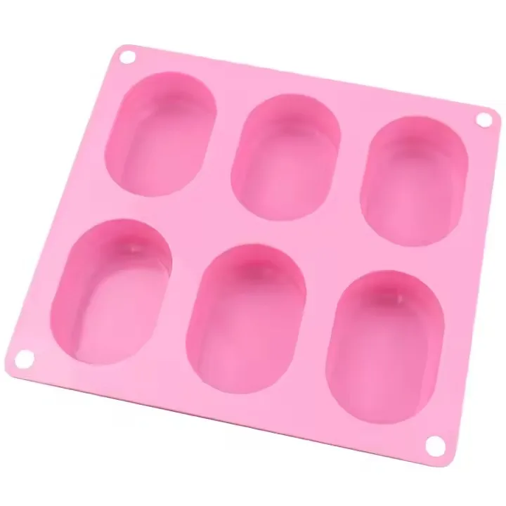 6 Cavity Small Oval Shape Silicone Soap Mold Candle Making Cake Mold Repurposed Resin Mold