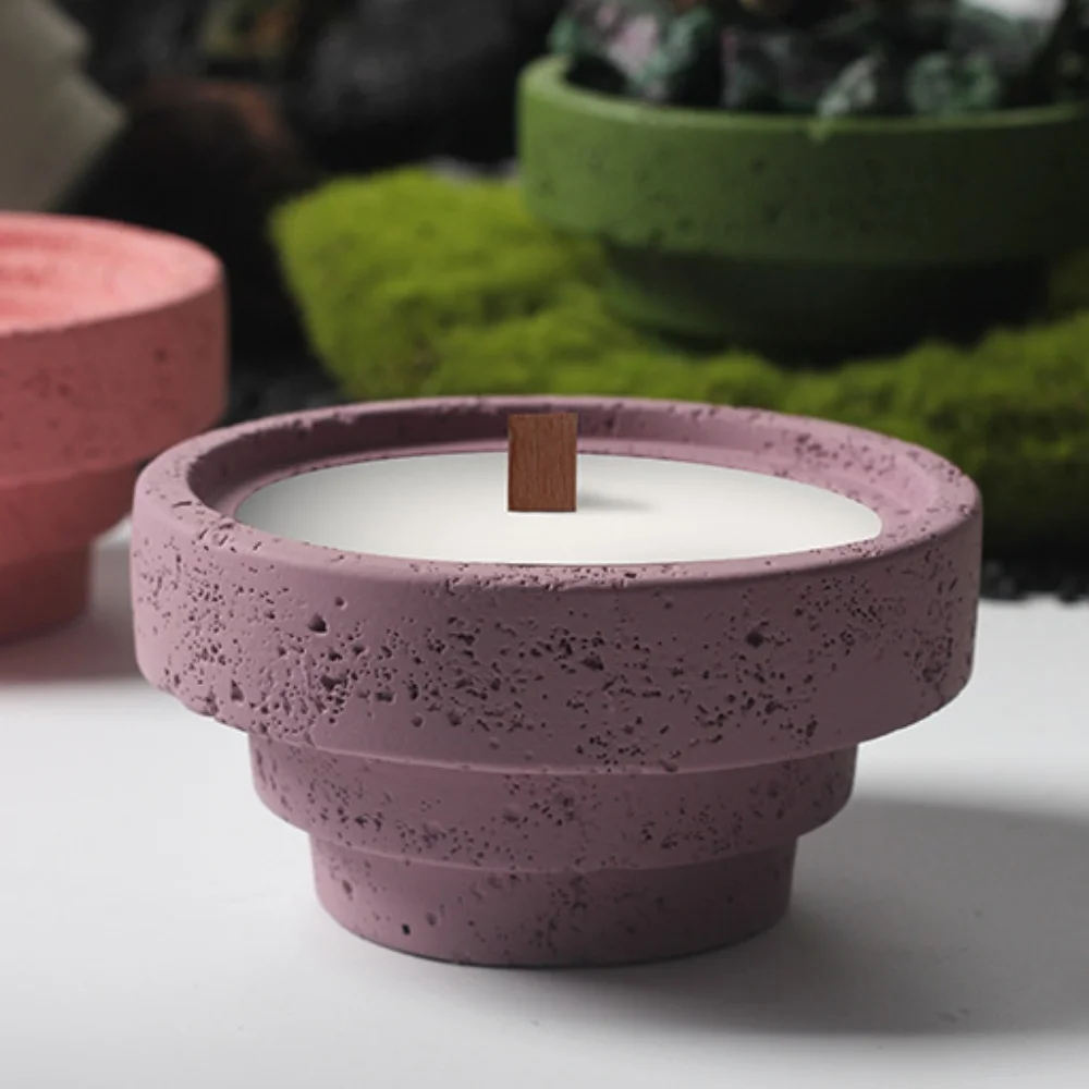 Wholesale Artisanal Empty Cement Ceramic Candle Cups Handcrafted & Unique Ideal for Boutique Candle Makers