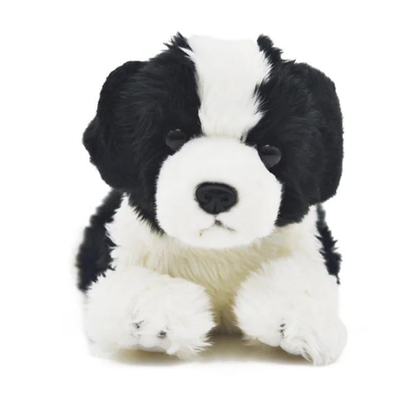 border collie shepherd dog doll lying border collie figurines plush toy