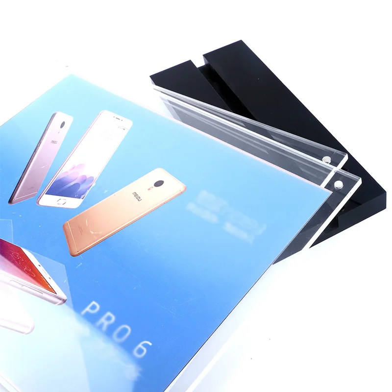 
Manufacturer customized transparent acrylic double-sided display card mobile phone store T-shaped billboard 