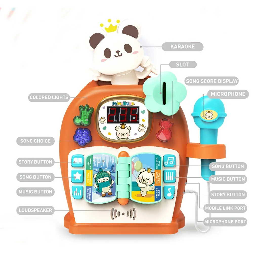 Игрушки KUNYANG музыкальные Поющие монеты Игровые машинки Обучающие игрушки микрофон для караоке детей