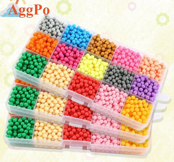 Water Fuse Beads Kit 24 Colors 3000 Beads, Refill Kit Compatible Magic Water Sticky Beads Art Crafts Toys for Kids
