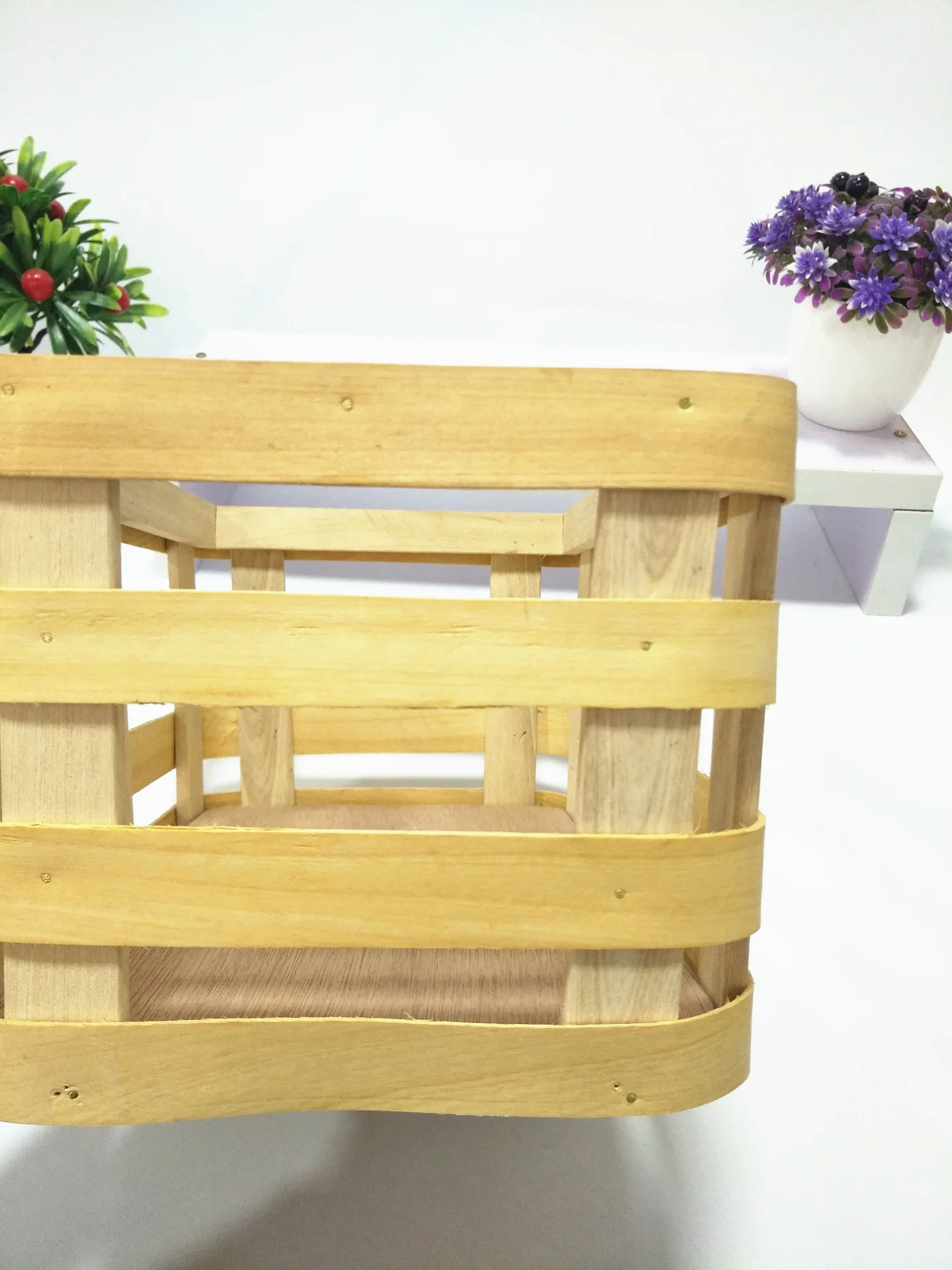 Прямоугольная деревянная корзина для хранения японских овощей и фруктов