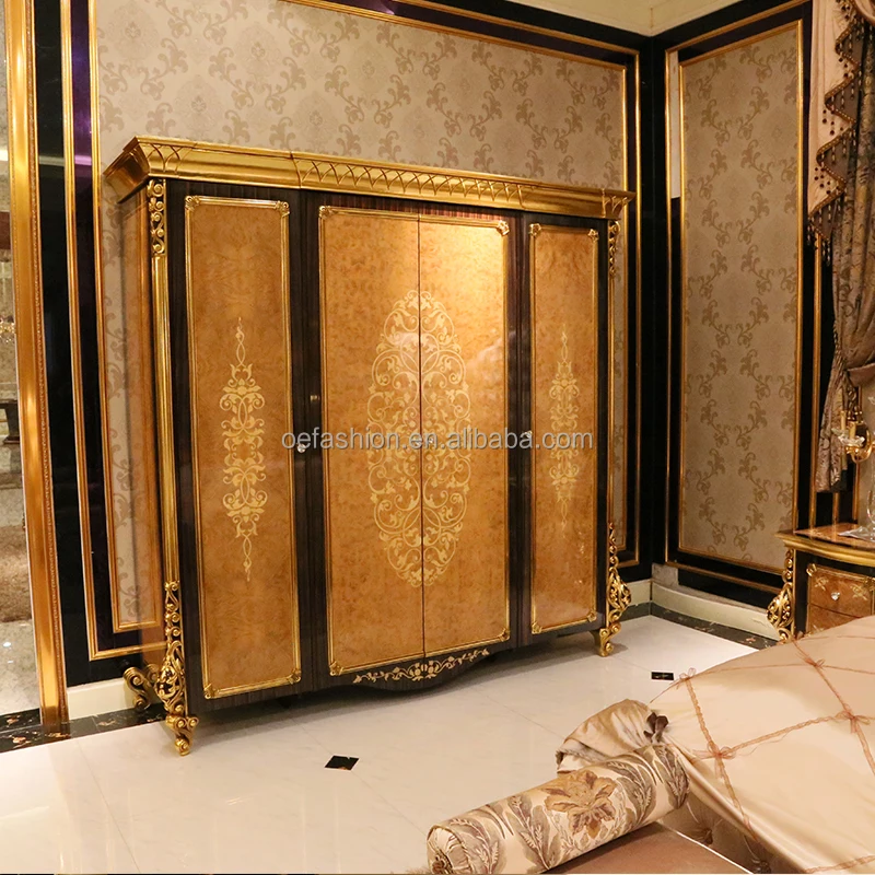 OE-FASHION Simple antique 4 6 Door Wooden Wardrobes Clothes Storage Organizer Bedroom Furniture Modern Luxury Wood Closet