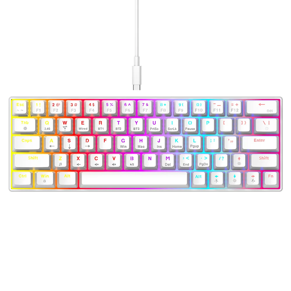 mini rgb 60% wire ergonomicmechan computer switch switches usb custom backlit wireless mechanical backlight gaming keyboard
