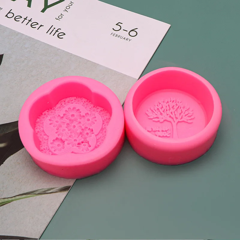 Wholesale Tree Shaped Soap Making Machine Round Soap Silicone Mold Fondant Cake Decoration Baking DIY Candle Molds