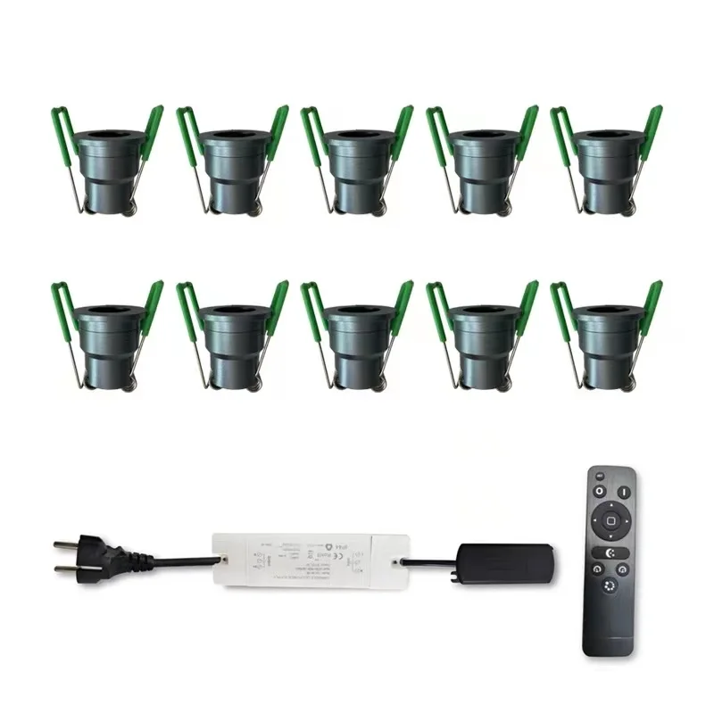RAL7016 12x3W мини светодиодный свет пятна с регулируемой яркостью RF контроллер утопило downlights для открытый