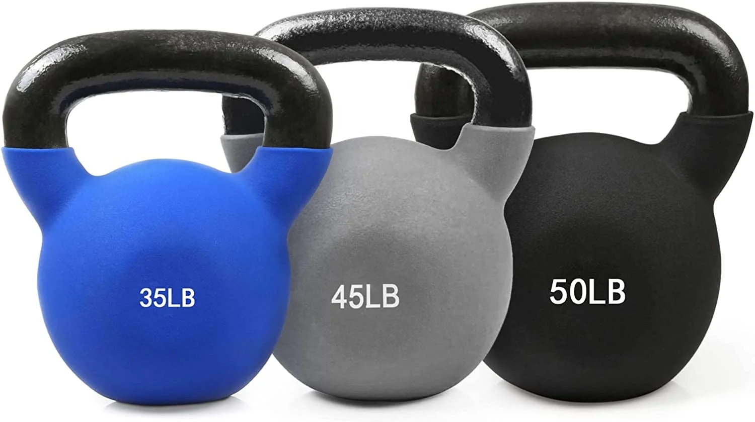 Neoprene Coated Solid Cast Iron Kettlebell for Cross-Training, Weight Loss & Strength Training