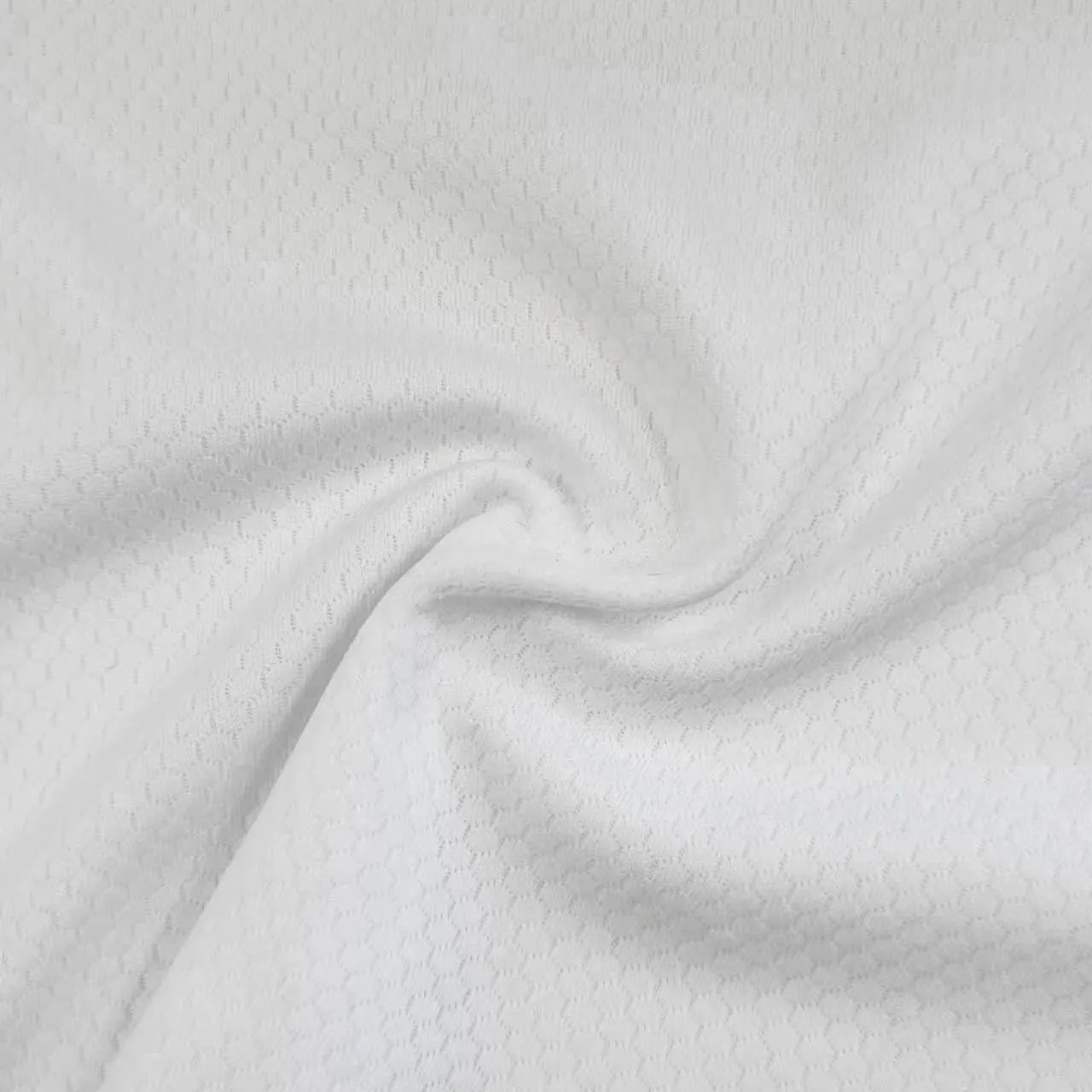 Quick-Dry Wholesale  High-Strength T-Shirt Breathable White Mesh Design 100% Polyester Memory Stretch Honeycomb Knit