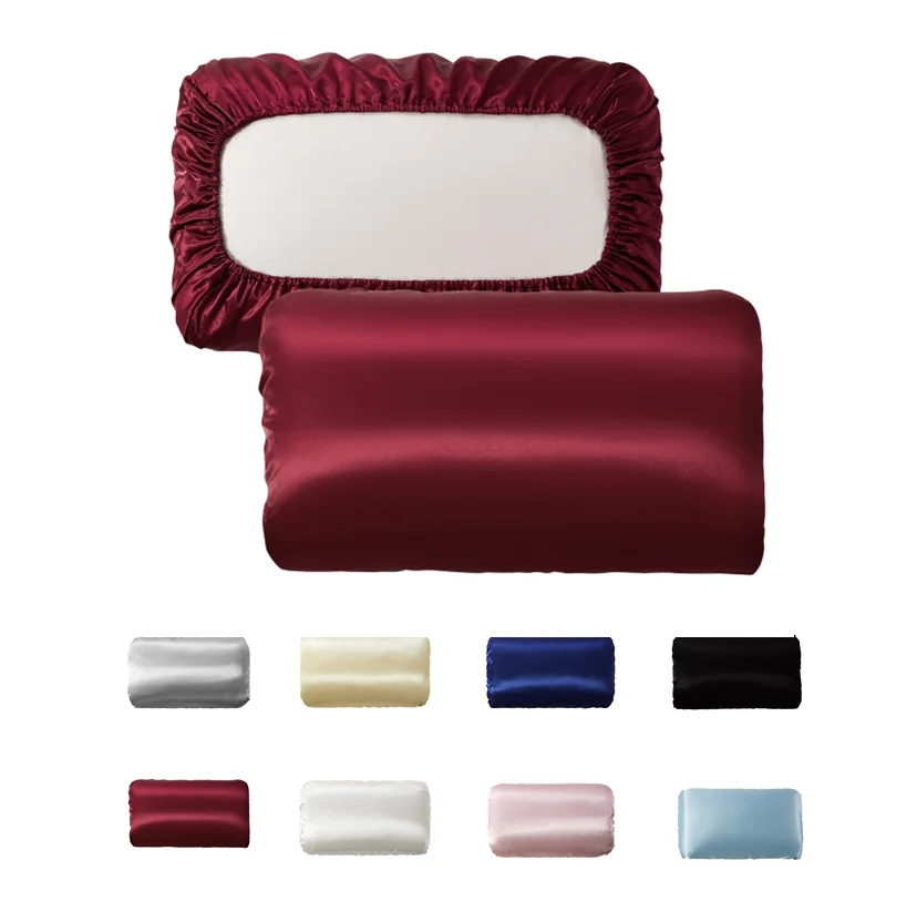 One Size Fit All Slip Silk Pillowcase for Hair and Skin Double Sides Satin fitted bonnet Pillow Covers