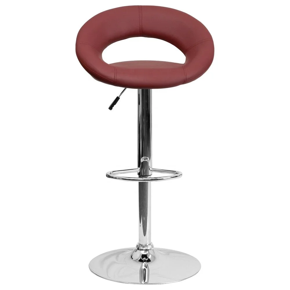 bar stool adjustable height swivel Leather Accent Chair with footrest