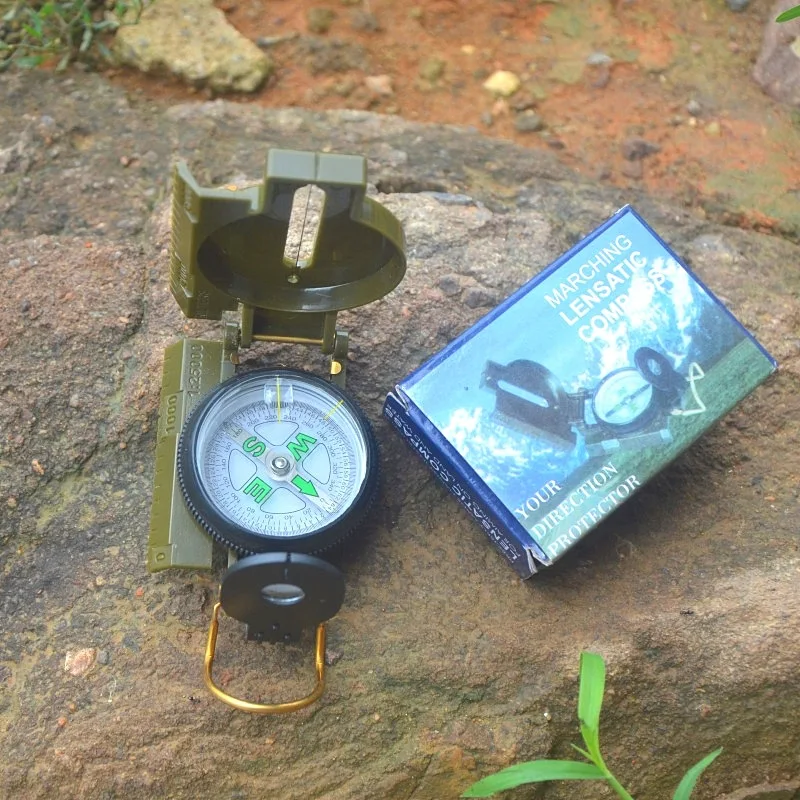 Professional Metal Waterproof Compass for Camping Hunting Hiking Geology Activities Featuring Aluminum Case Pointer Dial Display