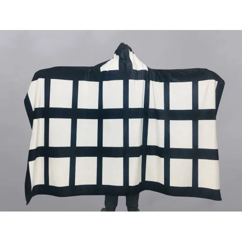 Sublimation Blank Super Soft 26 Panel Hoodie Blanket