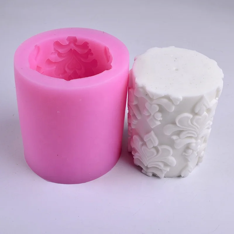 Hot silicone candle mold 3D silicone process mold cylinder Diy soap dye model