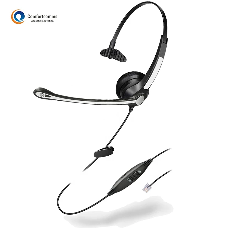 Hands Free Monaural Telephone Headset for Office Call Centre