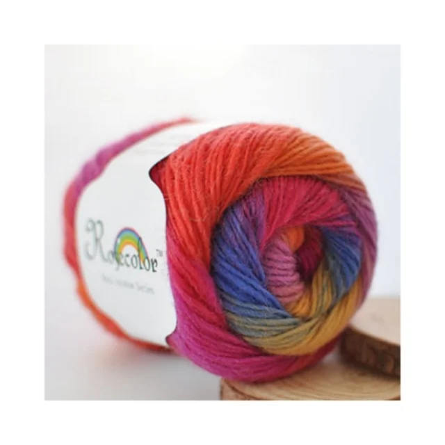 100% Pure Wool Gradient Rainbow Pure Wool Yarn for Hand Knitting Clothes Hats Scarves