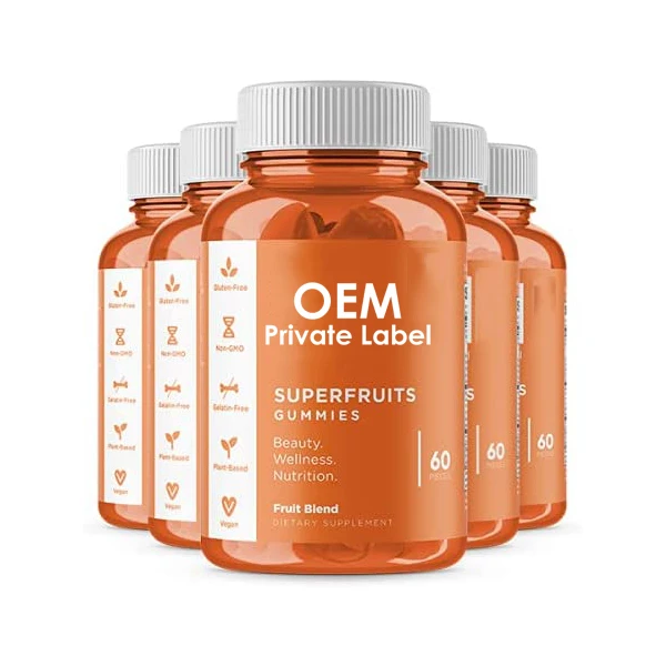 Superfruit Vitamin C Gummies Vegan Sea Moss Biotin L-Gultathione Probiotic gummies