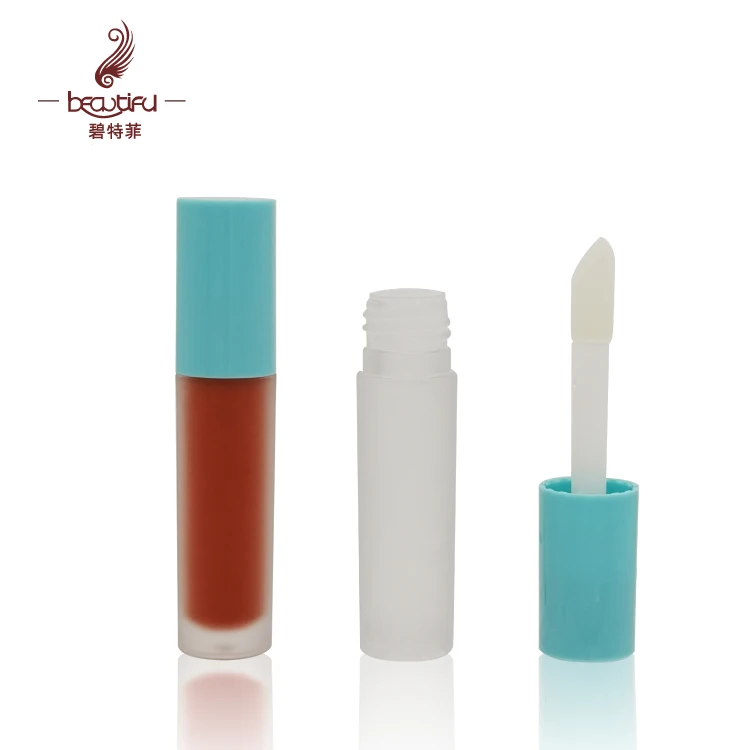 Empty 3.9g chubby size conclear/foundation plastic frosted clear bottle/tube/container with thicker rod/wand and big brush
