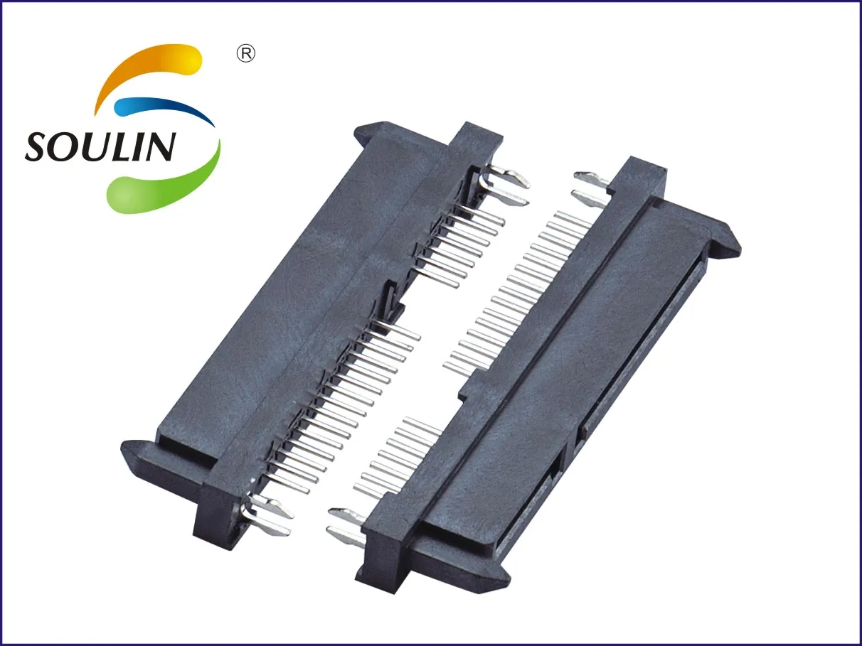 Solder type 7+15 smt type sata connector