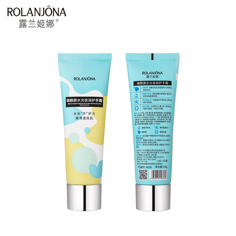 OEM Private Label Rolanjona Niacinamide Water Extreme Moisturizing Hand Cream Hyaluronic Acid Whitening Soothing Hand Care