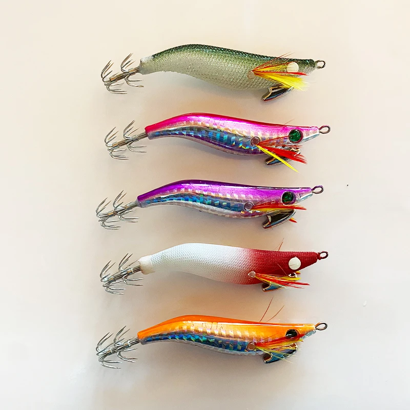 Quality 7g/10cm yamashita mold hard octopus bait wooden Bait Shrimp Fishing Wobbler EGI Squid Jig lure