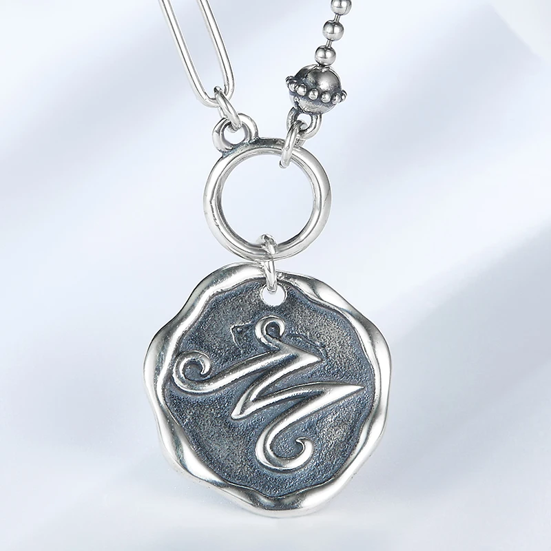 Customized Vintage Sterling Silver 925 Jewelry Necklace Letter M Necklace