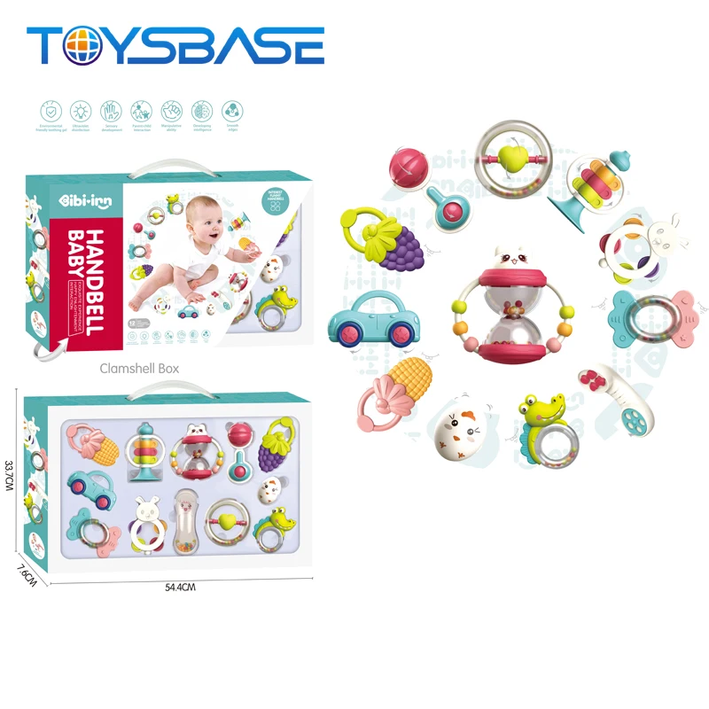 Soft Hand Bell Play Set 12PCS Baby Rattle Teething Toys