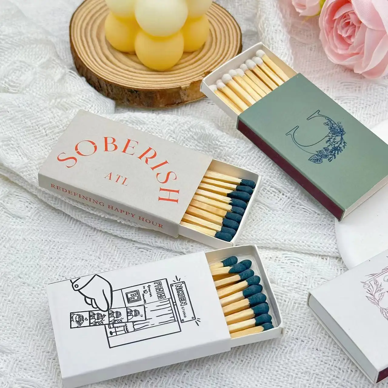 Safety Matches Wooden Matchstick Lighters Smoking Accessories Production Safety Matches Line Custom Matchbox