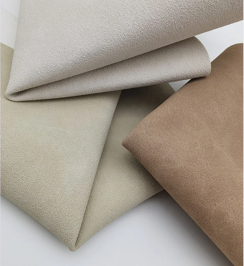 Double suede microfiber leather synthetic nubuck leather for sport shoes and boots making or car interior leather