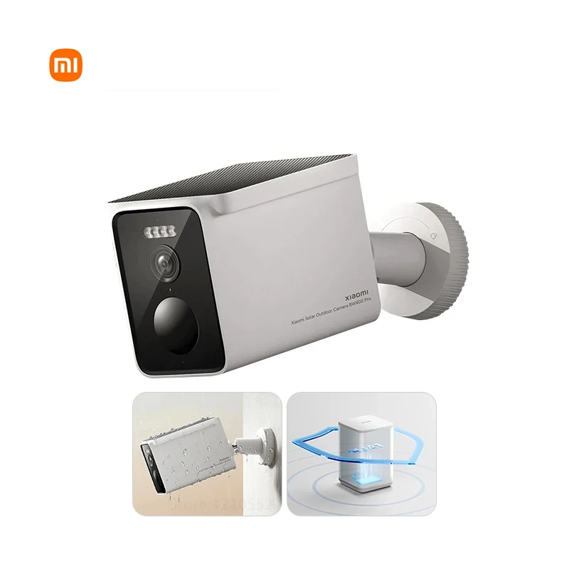 Global Version Xiaomi Solar Outdoor Camera BW400 Pro Set Solar-Powered Battery IP66 Full-Color Night Vision Alexa Cloud storage