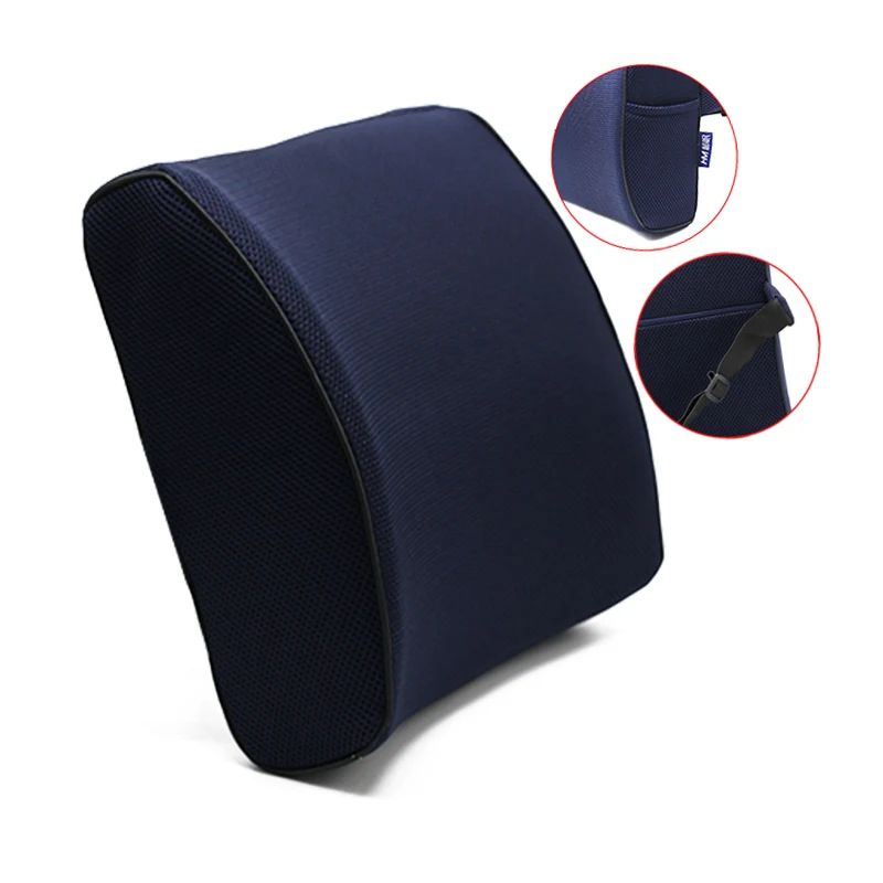Air Mesh Cover Lumbar Back Support Cushion Wholesale Breathable 3D 100% Polyester Adults Rectangle MEMORY Foam Knitted 0-0.5 Kg