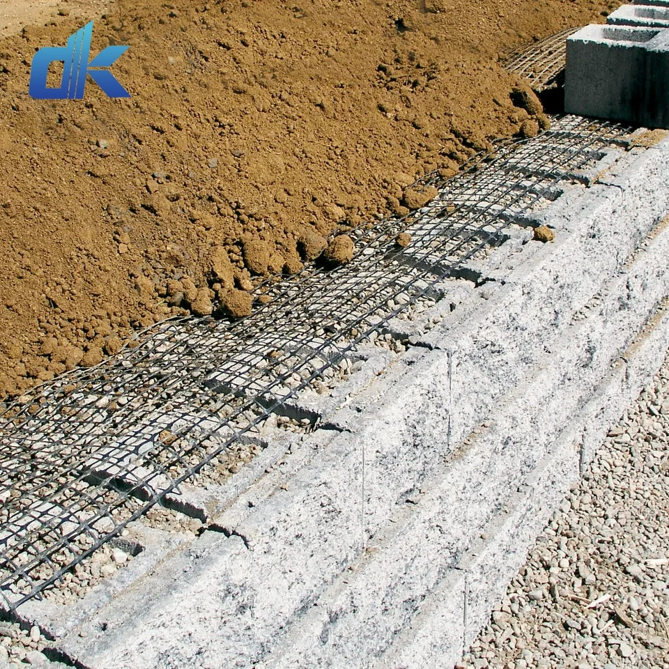 Dingkun high tensile basalt fiber mesh geogrid fiberglass geogrid coated bitumen 100-100kn/m geogrid