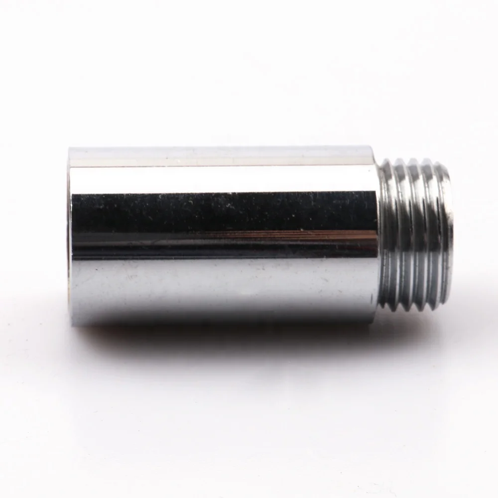 Chrome plated polish 100mm 1/2 size round brass nipple bathroom faucet extension fittings