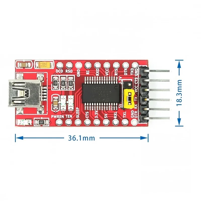 Purechip USB to TTL supports 3.3V 5V FT232RL module dedicated download cable mini interface