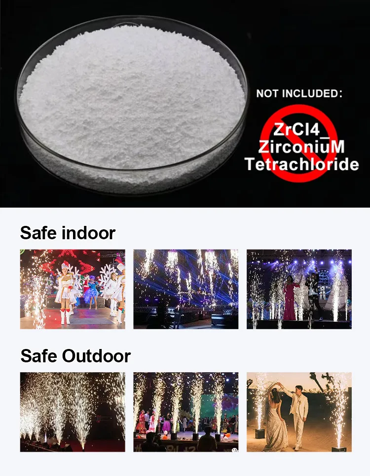 Sparkler indoor composite fireworks high purity 200g cold spark machine price per kg metal polvo de titanio ti titanium powder