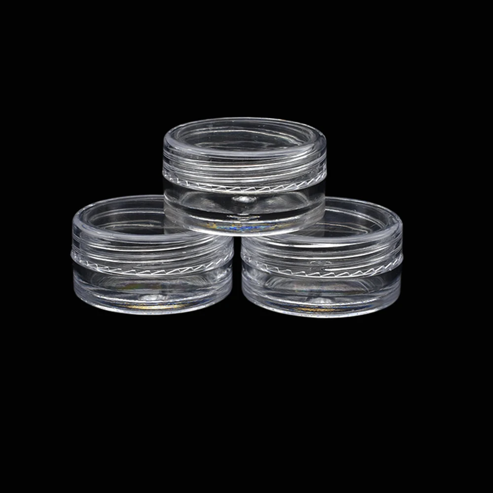 round shape clear PS pot 3g 5g 7g 10g 15g 20g 25g plastic cosmetic jars with screw cap for cream cosmetic packing