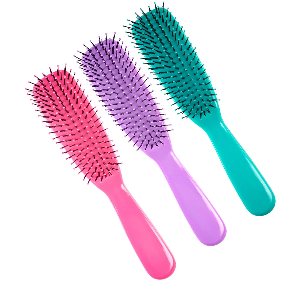 Gentle Touch Detangler Hair Brush - Scalp Brush / Grooming Brush Stimulates Hair Growth with Dual-Length Soft Nylon Bristles for