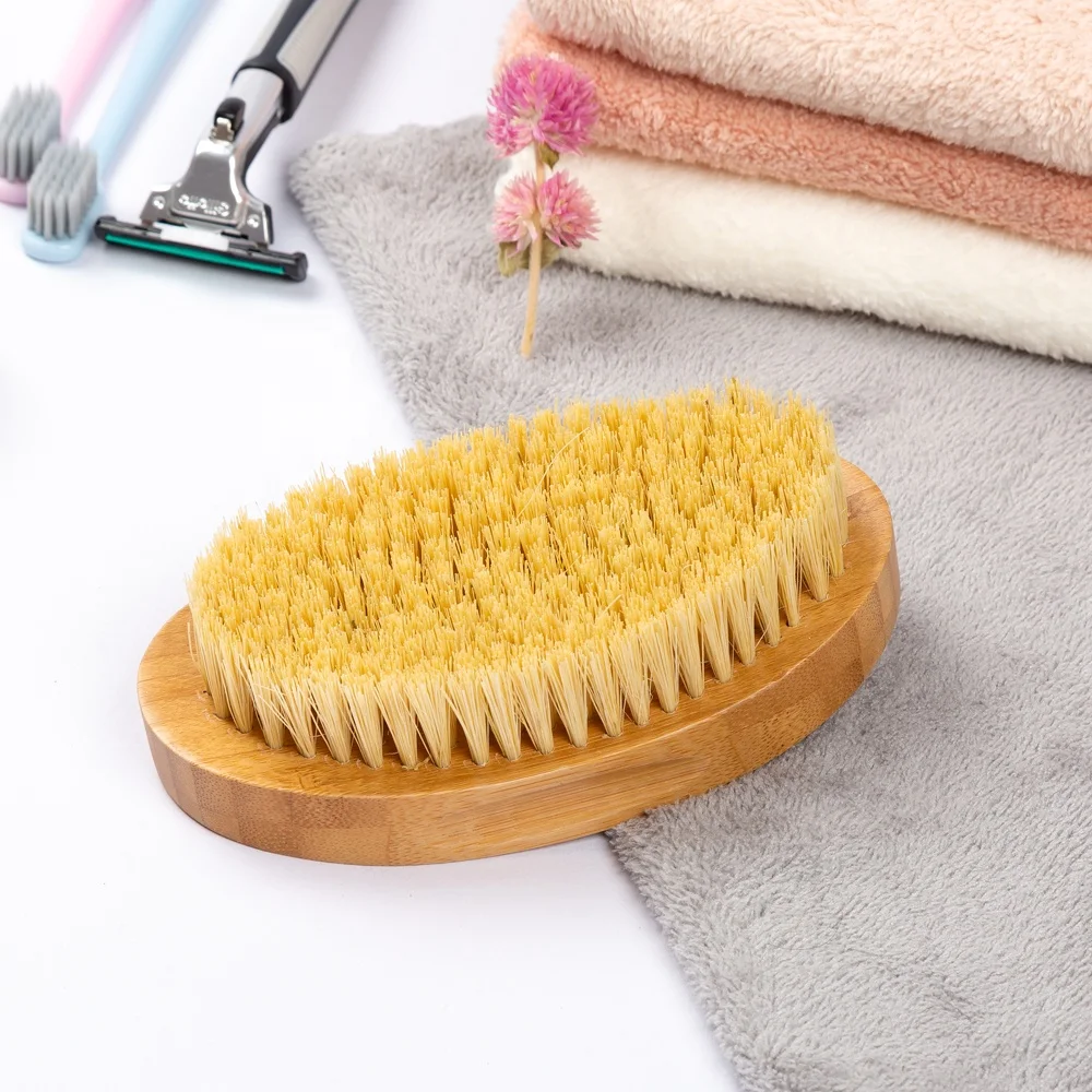 Bamboo Wood Handle Custom Private Label Beard Curved Wave Brush