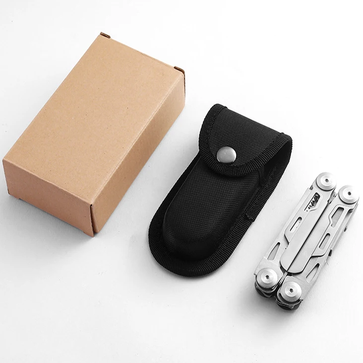 Outdoor portable multi tool 14 in 1 combination stainless steel folding multitool pliers