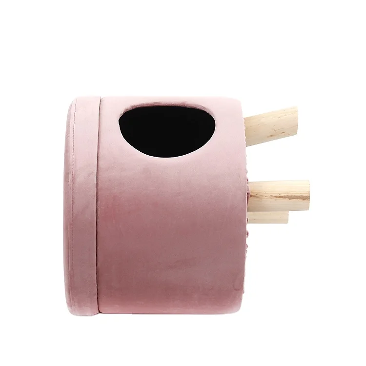 Customized home furniture storage pet ottoman cube foot rest stool for cats and small dogs