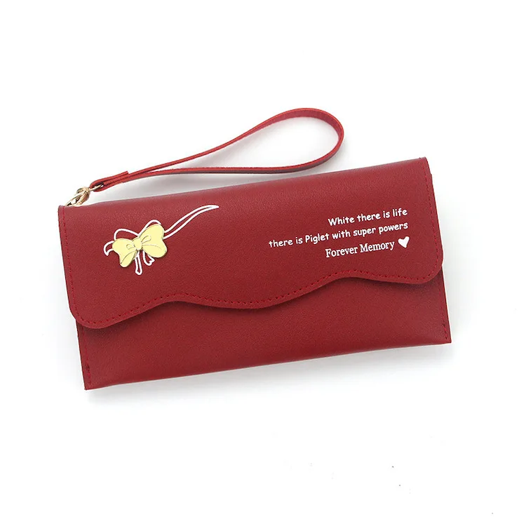 Wholesale Women Slim Wallet Credit Card Holder Cheap Promotional PU Leather Ladies Wallet