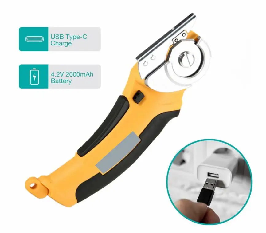 2000mAh Electric Scissors Rechargeable Cordless Electric Cutter Shear For Cardboard Leather Fabric Scrapbook Carpet Cutter