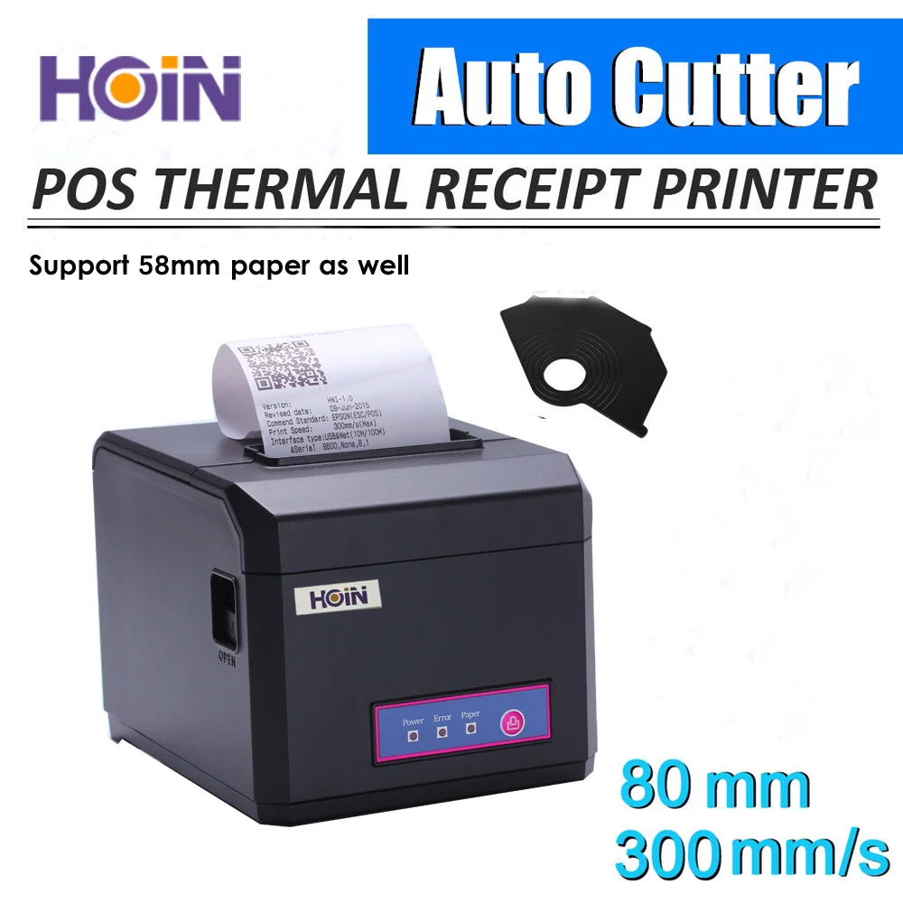 Factory Supply 80mm HOP-E801 Hoin 3 inch Thermal Receipt Printer Bill Printer Ticket Machine 1D 2D barcode thermal printer