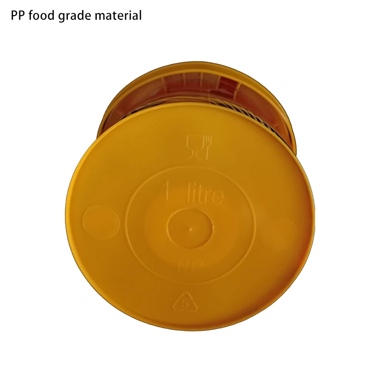 Factory Supply 1l 2l 3l 4l 5l Jam  Ice Cream Yogurt Bucket Food Grade Clear  Round Plastic Bucket With Handle And Lid