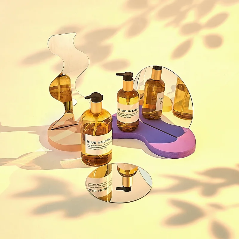 Special shaped geometry mirror shooting props decorative ornaments for beauty cosmetic products