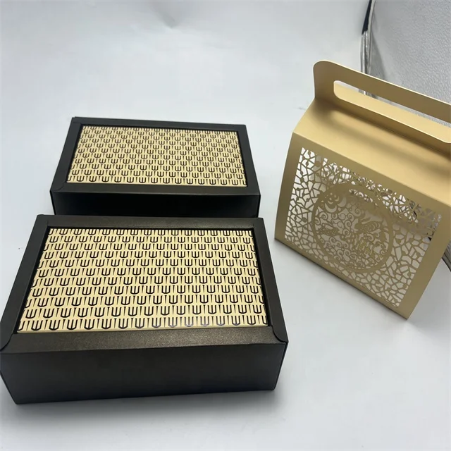 Food Grade Cardboard Container Paper Cake box with handle