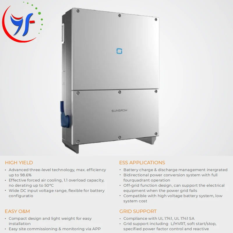 sungrow SC60HV  SC75HV  60kw 75kw hybrid inverter Compatible with high voltage battery system, low system cost