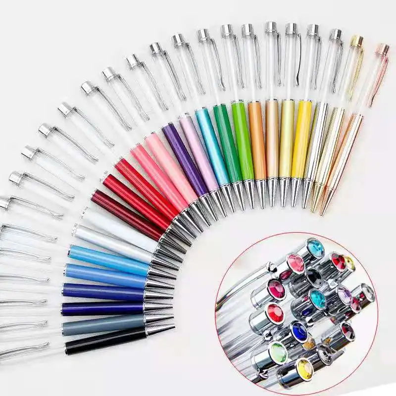 Japan USA Creative DIY Empty Ballpoint Pen Fashion Liquid Floater Empty Glitter Tube Twist Crystal Top Ballpoint Pen